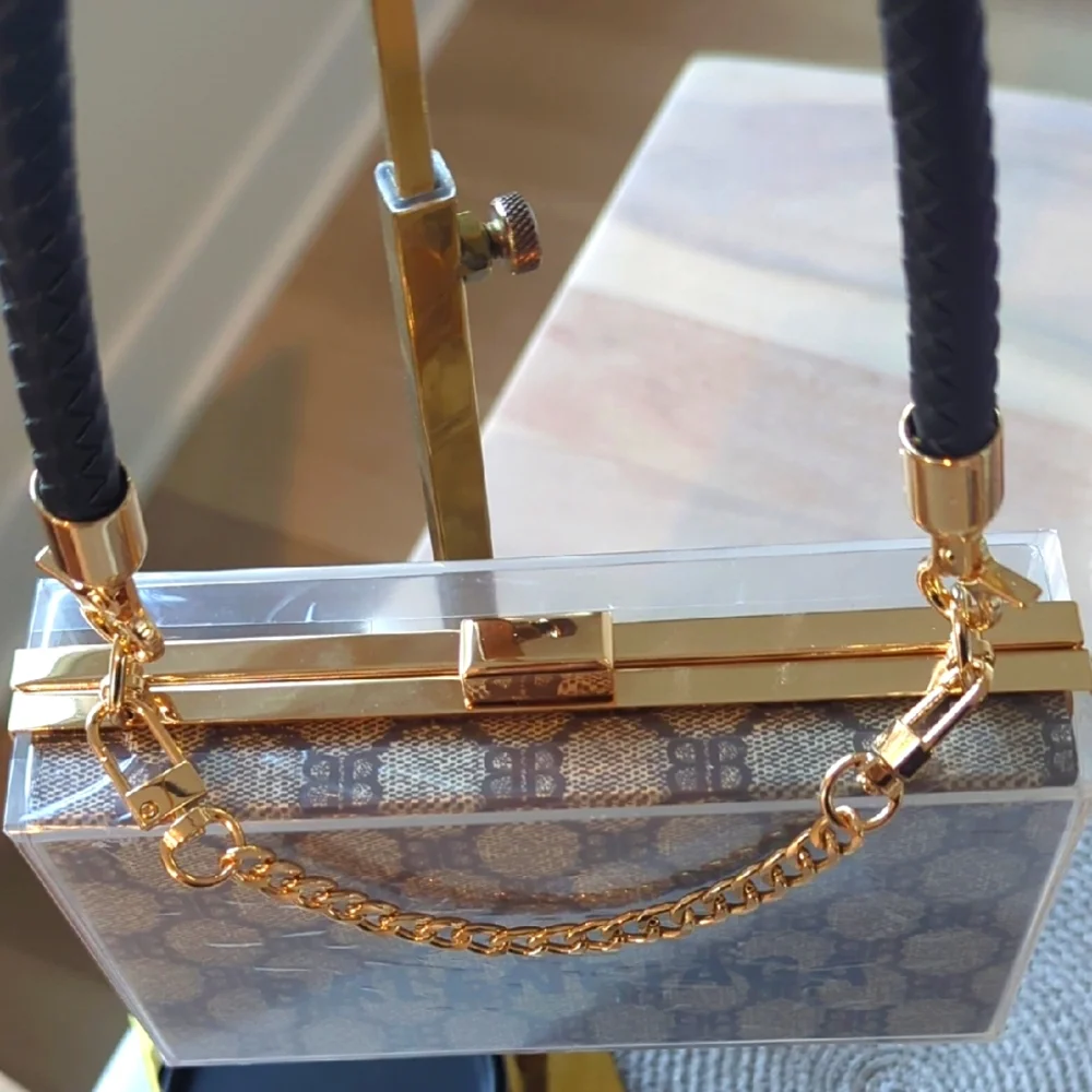 Upcycled Balenciaga X Gucci Paper Shopping Bag Novelty Clutch Transformation